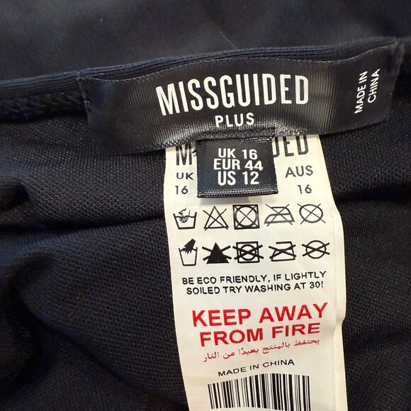 Missguided Plus Ruched High Waist Underwire One-Piece Swimsuit Black Size 12 - Picture 5 of 5